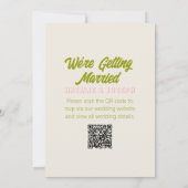 QR Code Hand getekend Kleurrijke Retro Funky bruil Kaart (Achterkant)