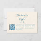 QR-code Hand getrokken Doodle Bow Enclosure Kaart (Voorkant)