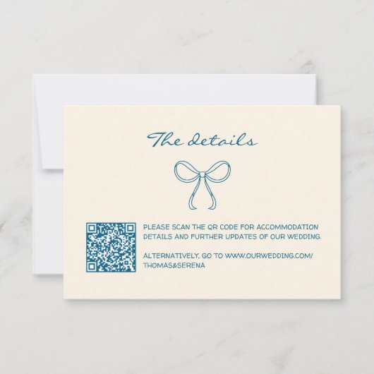 QR-code Hand getrokken Doodle Bow Enclosure Kaart (Voorkant)