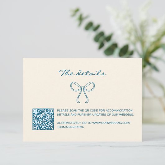 QR-code Hand getrokken Doodle Bow Enclosure Kaart (Staand voorkant)