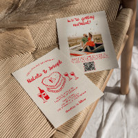 QR-code Hand getrokken rode eigenzinnige taart Fot