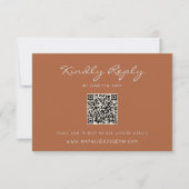 QR Code Handgeschreven Pinstripes Herfst Online Br RSVP Kaartje (Voorkant)