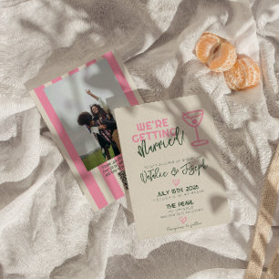 QR-code Handgeschreven Whimsical Summer Photo Wedd Kaart
