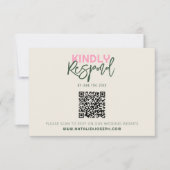 QR-code Handgeschreven Whimsical Unique Wedding RSVP Kaartje (Voorkant)