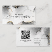 QR Code Handtekening Zwart Goud Gemarmerde Waterve Visitekaartje (Voorkant / Achterkant)