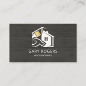 QR Code Handyman Houten Visitekaartje (Voorkant)