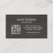 QR Code Handyman Wood Carte de visite (Dos)