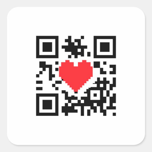 QR Code Hart Liefde Bericht Sticker (Voorkant)