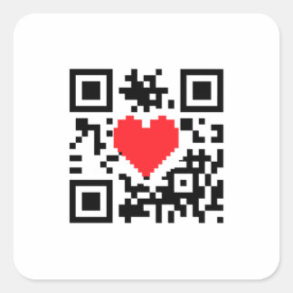 QR Code Hart Liefde Bericht Sticker