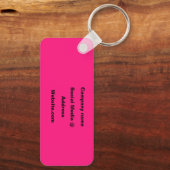 QR Code Heet Roze Elegant Bedrijf Sleutelhanger (Achterkant)