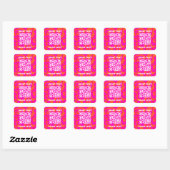 QR Code Heet Roze Sinaasappel Helder Modern Vierkante Sticker (Vel)