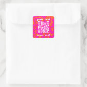 QR Code Heet Roze Sinaasappel Helder Modern Vierkante Sticker (Tas)