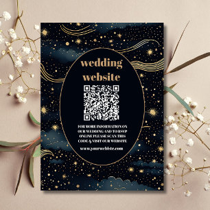 qr code Hemels Middernacht Blauwe Sterren Maan Bru Informatiekaartje