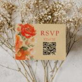 QR Code Herfst Verbrand Sinaasappel Bloemen Bruilo Informatiekaartje