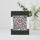 QR-code het varken Briefkaart (Staand voorkant)