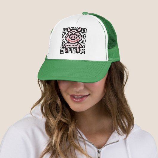 QR-code het varken Trucker Pet (In situ)
