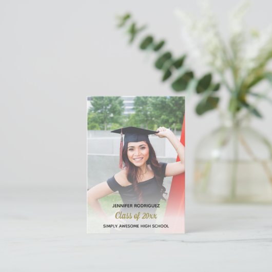 QR Code High School Afstuderen Photo College Fund Informatiekaartje (Staand voorkant)