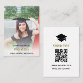 QR Code High School Afstuderen Photo College Fund Informatiekaartje (Voorkant / Achterkant)