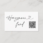 QR Code Honeymoon Request Wedding Enclosure Card Visitekaartje (Voorkant)