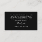 QR Code Honeymoon Request Wedding Enclosure Card Visitekaartje (Achterkant)