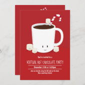 QR-code Hot Chocolade Virtual Kerstparty Kaart (Voorkant / Achterkant)