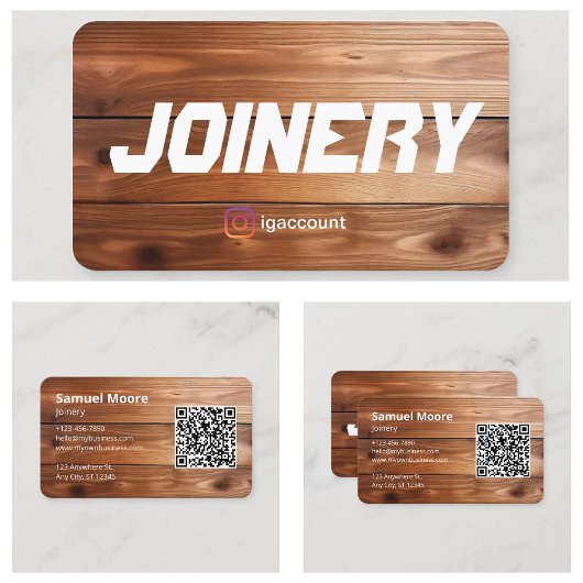 QR Code Houtbewerking Verbindingstechnieken Visitekaartje