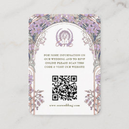 QR Code Huwelijk Website Info Art Nouveau Informatiekaartje