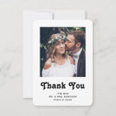 QR Code Huwelijksfoto Website Eenvoudige Retro Bedankkaart (Voorkant)