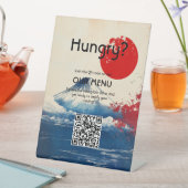 QR-code huwelijksmenu Japanse Harmonie met Fuji Reclamebord Met Voetstuk (Insitu)
