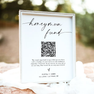 QR Code Huwelijksreis Fonds teken, Honeymoon Fonds Poster