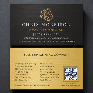 QR Code HVAC Specialist Verwarming en Lucht Visitekaartje