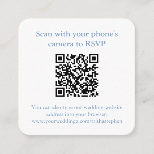 QR-code Hydrangea Ginger Jar Crest Wedding RSVP Informatiekaartje (Voorkant)