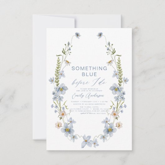 QR code iets blauw voordat ik Vrijgezellenfeest Kaart (Voorkant)