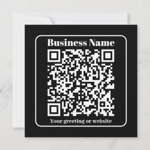 QR-code in zwart-wit retro moderne stijl die bewer Feestdagenkaart