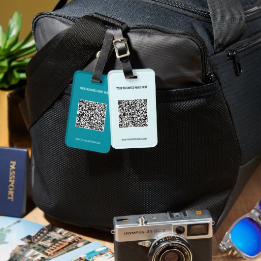 QR Code Info Aangepaste tekst en kleuren Bagagelab Bagagelabel (Voorkant /achterkant)