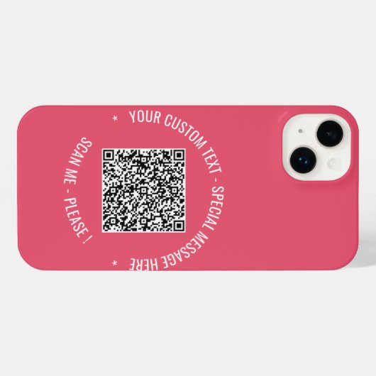 QR Code Info Aangepaste tekst Speciaal berichtover iPhone Hoesje (Achterkant horizontaal)