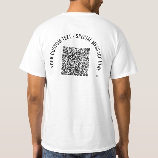 QR Code Info Aangepaste tekst Uw eigen ontwerp T-s T-shirt (Achterkant)