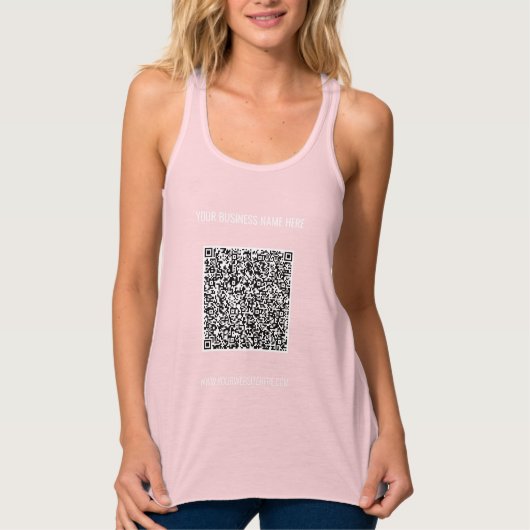 QR Code Info en Aangepaste tekst Moderne Tanktop (Voorkant)