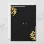 QR Code Info Floral Black Gold Faire-part de maria (Dos)