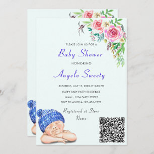 QR Code Info Happy Sleeping Baby shower