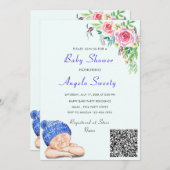 QR Code Info Happy Sleeping Baby shower Invitation (Devant / Derrière)