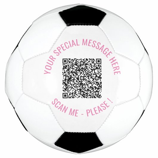 QR Code Info Jouw tekst Verrassingsgeschenk Voetba Voetbal (Voorkant)