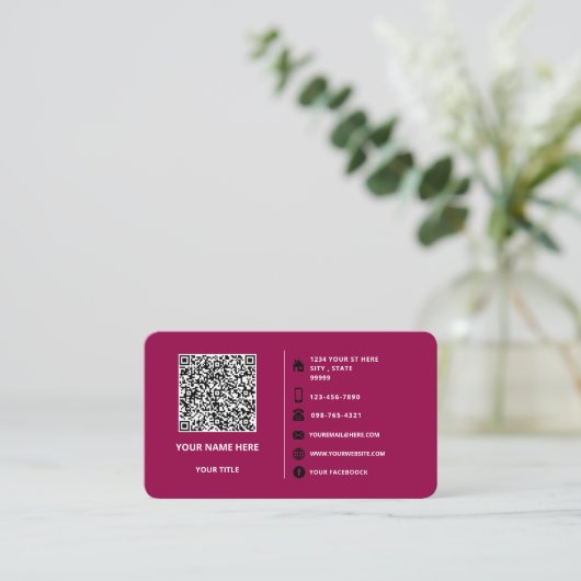 QR Code Info Logo Tekst Visitekaartje Aangepaste k (Staand voorkant)