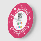 QR Code Info Logo texte et couleurs Horloge modern (Angle)