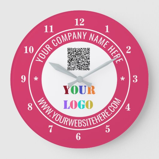 QR Code Info Logo texte et couleurs Horloge modern (Recto)