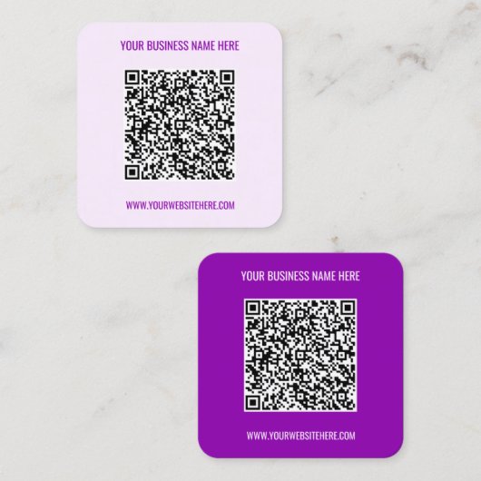 QR Code Info Naam Website Uw Visitekaartje Kleur (Voorkant / Achterkant)