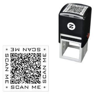 QR Code Info Scan me Tekst Moderne ontwerpstempel Zelfinktende Stempel