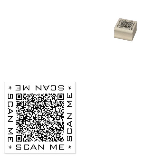 QR Code Info Scan me Tekst Uw moderne ontwerpstemp Rubberstempel (Gestempeld)