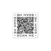QR Code Info Scan me Tekst Uw moderne ontwerpstemp Rubberstempel (Afrduk)