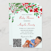 QR Code Info Slaapend Sweet Baby shower Uitnodigin (Voorkant / Achterkant)
